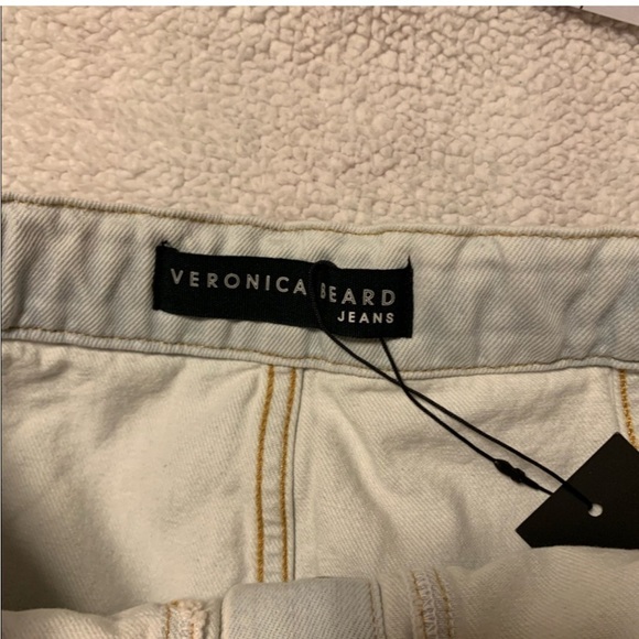 Veronica Beard Aron Braided Button Front Miniskirt Denim Jean Skirt Light Wash - Picture 13 of 14